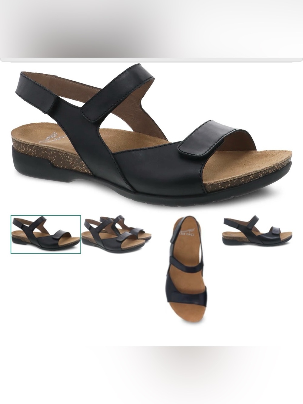 Dansko Ronda Black Velcro Sandals 39 9 comfort